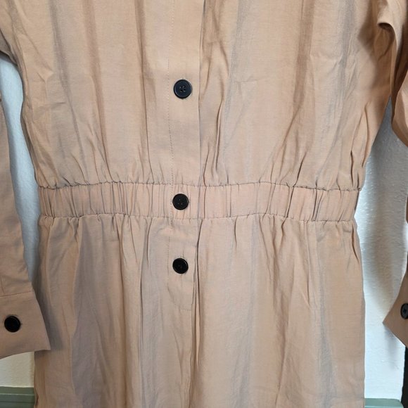 Charmant Ciel Women's Jumpsuit Cargo Style Jogger Large Khaki Elastic Waist - Picture 10 of 16